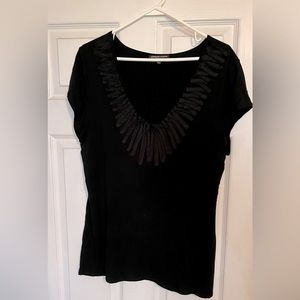 Women’s black v neck top XL Adrienne Vittadini
